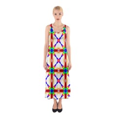 Rainbow Pattern Sleeveless Maxi Dress