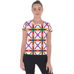 Rainbow Pattern Short Sleeve Sports Top 