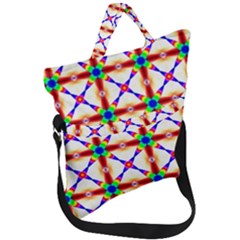 Rainbow Pattern Fold Over Handle Tote Bag