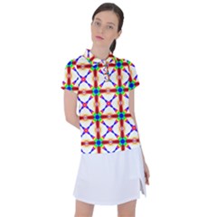 Rainbow Pattern Women s Polo Tee