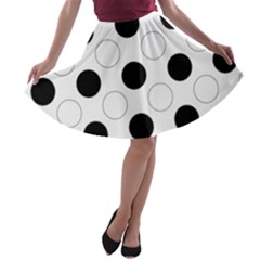 Background Dot Pattern A-line Skater Skirt