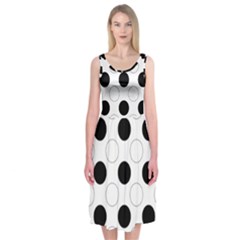 Background Dot Pattern Midi Sleeveless Dress