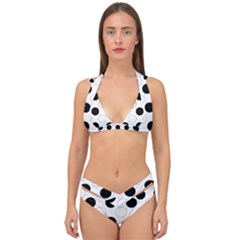 Background Dot Pattern Double Strap Halter Bikini Set by HermanTelo