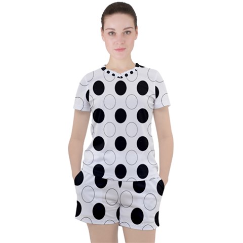 Background Dot Pattern Women s Tee And Shorts Set by HermanTelo