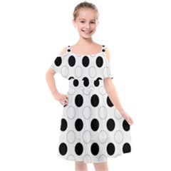 Background Dot Pattern Kids  Cut Out Shoulders Chiffon Dress by HermanTelo