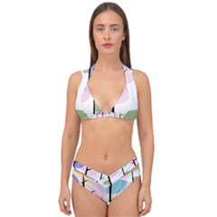 Forest Trees Nature Plants Double Strap Halter Bikini Set by HermanTelo