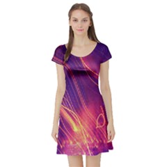 Abstrait Lumière Short Sleeve Skater Dress by kcreatif