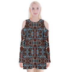 Ab 109 Velvet Long Sleeve Shoulder Cutout Dress by ArtworkByPatrick