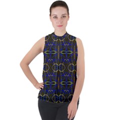 Ab 109 1 Mock Neck Chiffon Sleeveless Top by ArtworkByPatrick