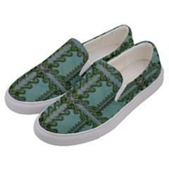 Rainforest Vines And Fantasy Flowers Men s Canvas Slip Ons by pepitasart