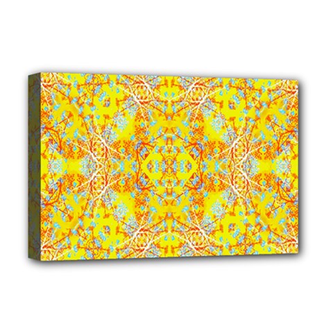 Vivid Warm Ornate Pattern Deluxe Canvas 18  X 12  (stretched) by dflcprintsclothing
