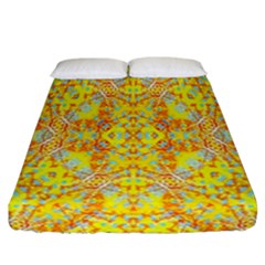 Vivid Warm Ornate Pattern Fitted Sheet (california King Size) by dflcprintsclothing