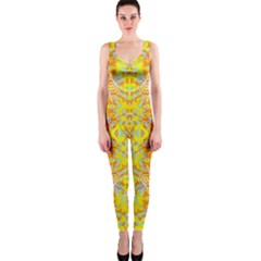 Vivid Warm Ornate Pattern One Piece Catsuit by dflcprintsclothing