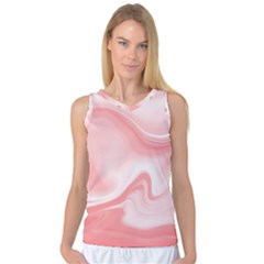 Pink Marble Print Women s Basketball Tank Top by designsbymallika