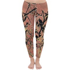 Floral Grungy Style Artwork Classic Winter Leggings by dflcprintsclothing