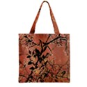 Floral Grungy Style Artwork Zipper Grocery Tote Bag View2