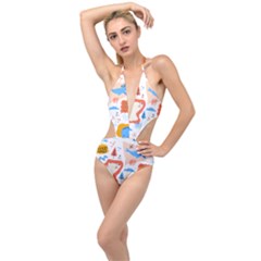 1 (1) Plunging Cut Out Swimsuit