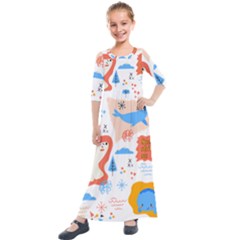 1 (1) Kids  Quarter Sleeve Maxi Dress