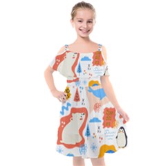 1 (1) Kids  Cut Out Shoulders Chiffon Dress