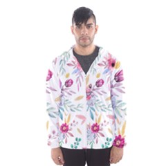 PINK FLORAL PRINT Men s Hooded Windbreaker