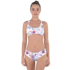 PINK FLORAL PRINT Criss Cross Bikini Set