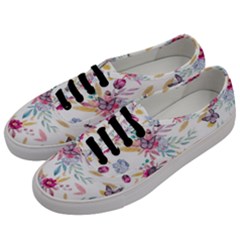 PINK FLORAL PRINT Men s Classic Low Top Sneakers