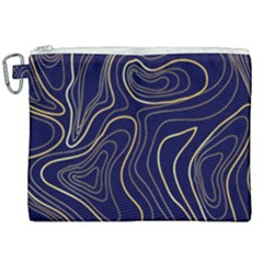 Golden Lines Pattern Canvas Cosmetic Bag (xxl) by designsbymallika