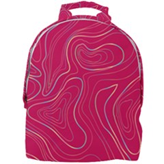 Pink Golden Lines Mini Full Print Backpack by designsbymallika