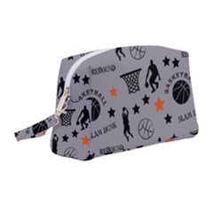 Slam Dunk Basketball Gray Wristlet Pouch Bag (medium) by mccallacoulturesports