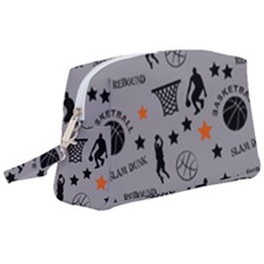 Slam Dunk Basketball Gray Wristlet Pouch Bag (large) by mccallacoulturesports