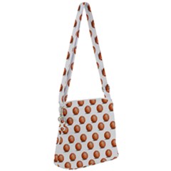 Orange Basketballs Zipper Messenger Bag