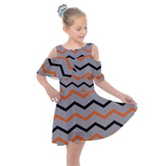 Basketball Thin Chevron Kids  Shoulder Cutout Chiffon Dress by mccallacoulturesports