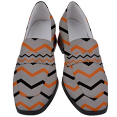 Basketball Thin Chevron Women s Chunky Heel Loafers by mccallacoulturesports