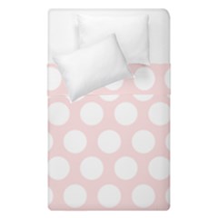 Pink And White Polka Dots Duvet Cover Double Side (single Size) by mccallacoulture