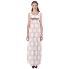 Pink And White Polka Dots Empire Waist Maxi Dress by mccallacoulture