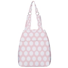 Pink And White Polka Dots Center Zip Backpack by mccallacoulture