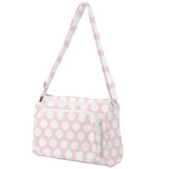 Pink And White Polka Dots Front Pocket Crossbody Bag by mccallacoulture