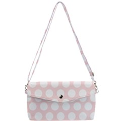 Pink And White Polka Dots Removable Strap Clutch Bag by mccallacoulture