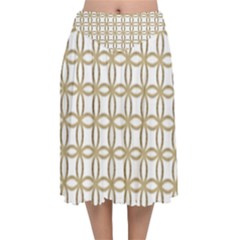 Gold Lattice Velvet Flared Midi Skirt by mccallacoulture