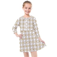 Gold Lattice Kids  Quarter Sleeve Shirt Dress by mccallacoulture