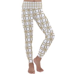 Gold Lattice Kids  Lightweight Velour Classic Yoga Leggings by mccallacoulture