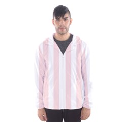 Pastel Pink Stripes Men s Hooded Windbreaker by mccallacoulture