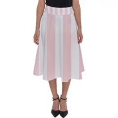 Pastel Pink Stripes Perfect Length Midi Skirt by mccallacoulture