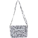 Black and White Swirls Shoulder Bag with Back Zipper View3