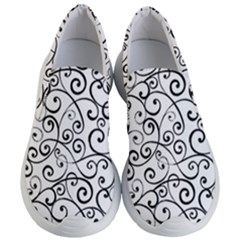 Black And White Swirls Women s Lightweight Slip Ons by mccallacoulture