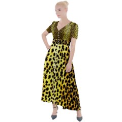 LEOPARD 1 Button Up Short Sleeve Maxi Dress