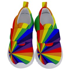 Rainbow Pattern Kids  Velcro No Lace Shoes by designsbymallika