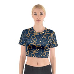 Golden Chain Pattern Cotton Crop Top by designsbymallika