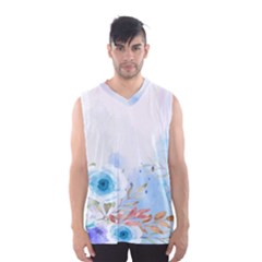 Blue Floral Print Men s Sportswear by designsbymallika