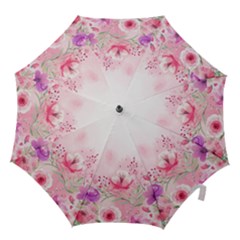 Pink Floral Print Hook Handle Umbrellas (large)